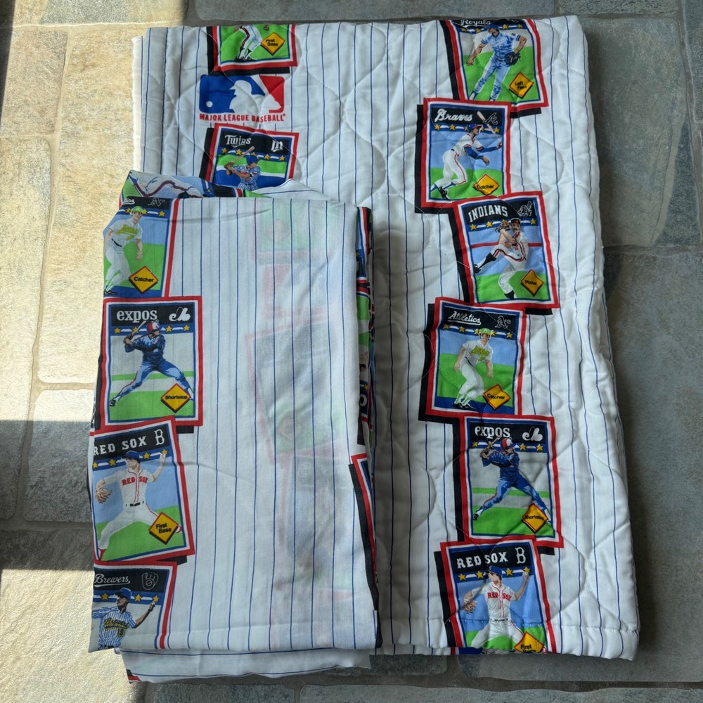 Vintage 1989 MLB Baseball Cards Toddler Bed Set w/ Montreal‎ Expos Pristine RARE